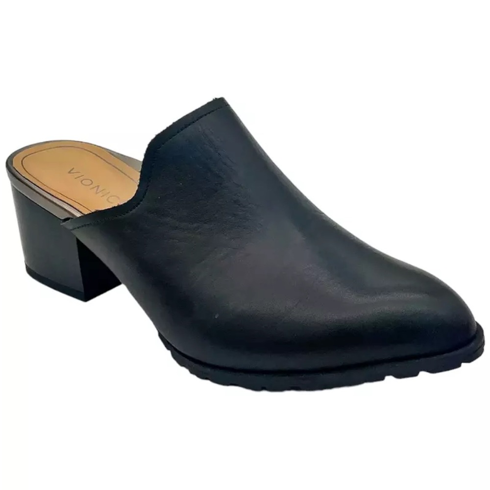 Vionic Women's Claremont Mules Black Leather size 10